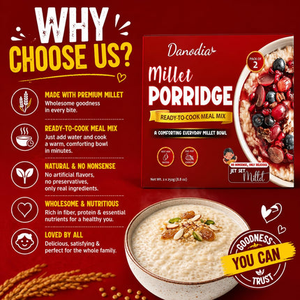 Millet Porridge Mix, Ready to Cook, 250g x 2, Easy Meal Prep