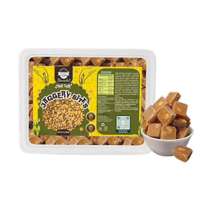 Organic Jaggery Bites, Cane Gur Sweetener, 1 lb Pack