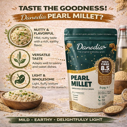 Organic Pearl Millet Bajra Grain, Gluten-Free, 2 lb Pack