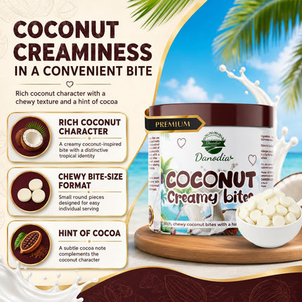 Chocolate Coconut Creamy Bites, Chewy Indian Candy, 300g Pack