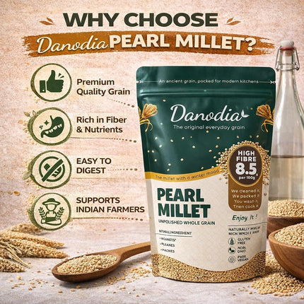 Organic Pearl Millet Bajra Grain, Gluten-Free, 2 lb Pack