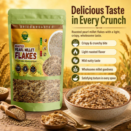 Organic Pearl Millet Bajra Flakes, Breakfast Cereal, 1 lb