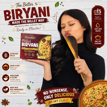 Kodo Millet Biryani Mix, Ready to Cook, 250g x 2, Pantry Pack