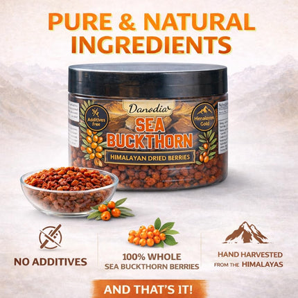 Sea Buckthorn Dried Berries, Himalayan Sea Berry, 80g, Vegan
