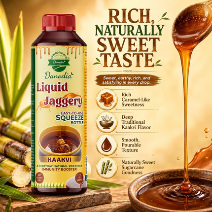 Organic Liquid Jaggery Syrup, Gur Sweetener, 700g, Gur Cane