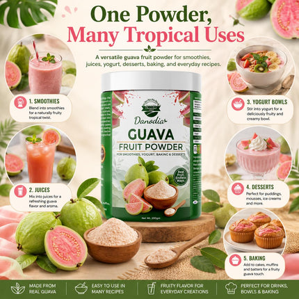 Guava Powder, Smoothies & Baking, 200g Pack, Smoothie Pantry