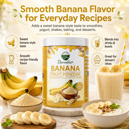 Banana Powder, Smoothies & Baking, 200g Pack, Smoothie Pantry