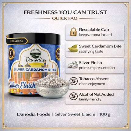 Silver Sweet Elaichi Mukhwas, Indian Mukhwas, 100g, US Pantry