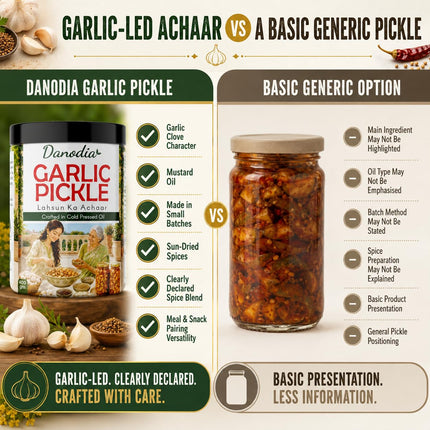 Garlic Pickle 300g (10.58 oz), Traditional Indian Pickle Condiment
