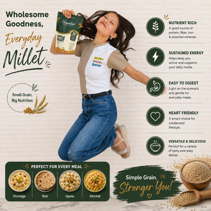 Organic Little Millet Whole Grain, 950g / 2 lbs