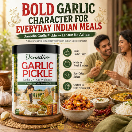 Garlic Pickle 300g (10.58 oz), Traditional Indian Pickle Condiment