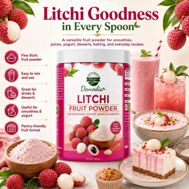 Litchi Powder, Smoothies & Baking, 200g Pack, Smoothie Pantry