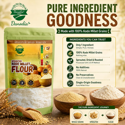 Organic Sprouted Kodo Millet Flour, 2 lb, Gluten-Free
