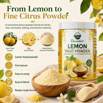 Lemon Powder, Smoothies & Baking, 200g Pack, Smoothie Pantry