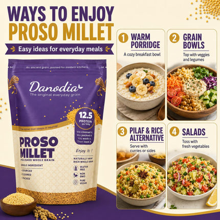 Organic Proso Millet Grain, Whole Grain, Gluten-Free, 2 lb