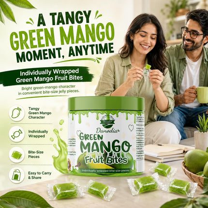Raw Mango Jelly Bites, Chewy Indian Candy, 300g, Indian Snack
