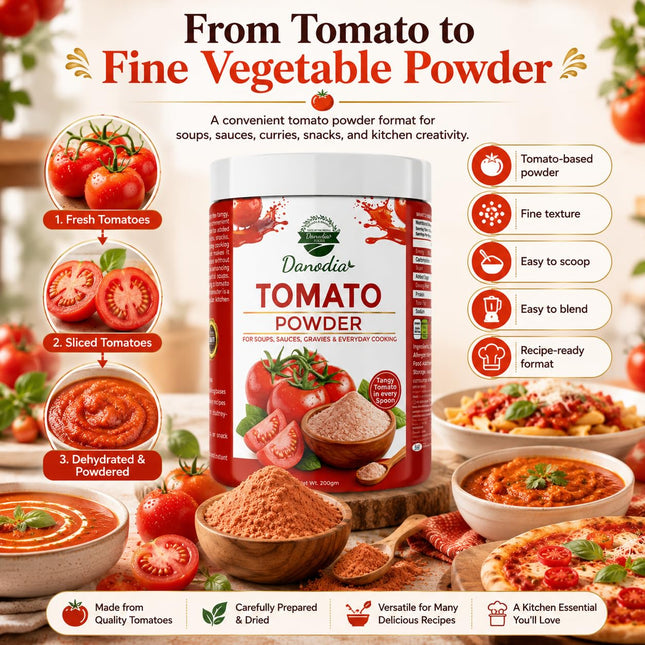 Tomato Powder, Soups & Sauces, 200g Pack, for Drinks & Baking