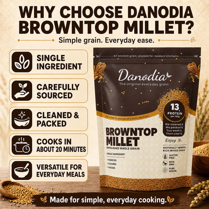 Organic Browntop Millet Grain, Whole Grain, Gluten-Free, 2 lb
