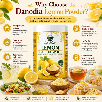 Lemon Powder, Smoothies & Baking, 200g Pack, Smoothie Pantry