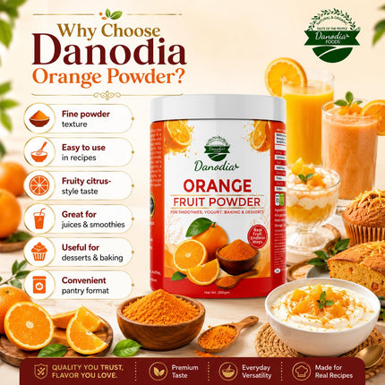 Orange Powder, Smoothies & Baking, 200g Pack, Smoothie Pantry