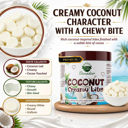 Chocolate Coconut Creamy Bites, Chewy Indian Candy, 300g Pack