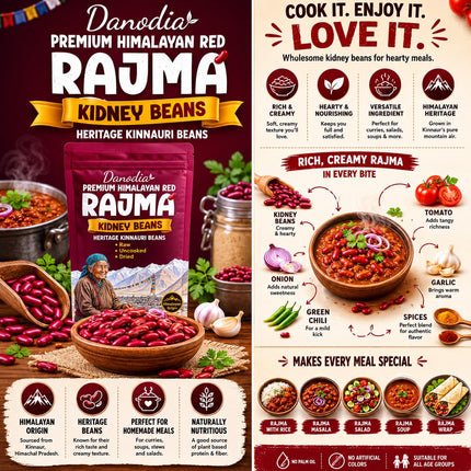 Himalayan Red Rajma Beans, Whole Dried, 2 lb Pack, US Pantry