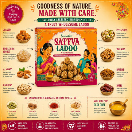 Sattva Ladoo, Indian Sweet Snack, 250g Pack, On-the-Go Snack