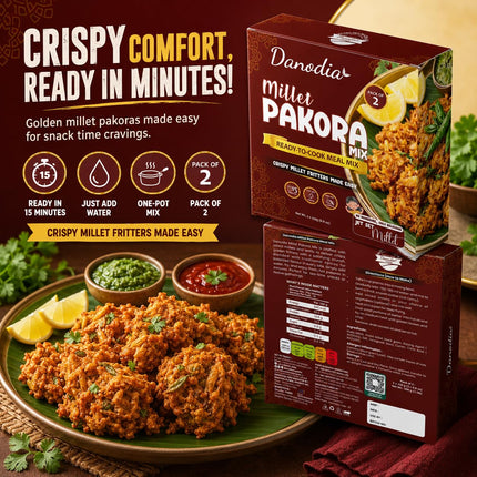 Millet Pakora Mix, Ready to Cook, 250g x 2, Quick Indian Meal