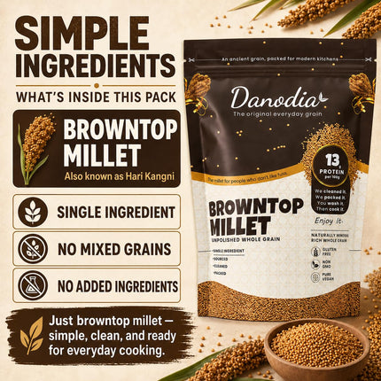 Organic Browntop Millet Grain, Whole Grain, Gluten-Free, 2 lb