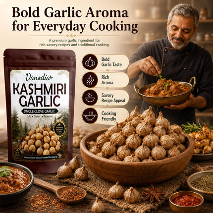 Kashmiri Garlic Bulbs, Whole Himalayan Garlic, 200g Pack