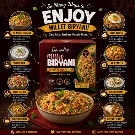 Kodo Millet Biryani Mix, Ready to Cook, 250g x 2, Pantry Pack