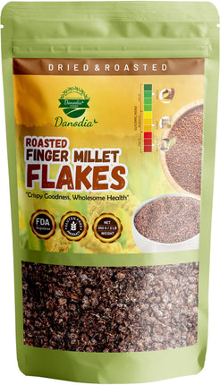Organic Finger Millet Ragi Flakes, High Fiber, 1 lb Pack