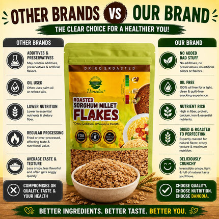 Organic Sorghum Millet Jowar Flakes, Cereal, 1 lb Pack