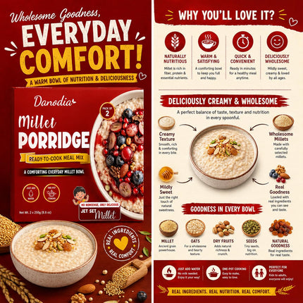 Millet Porridge Mix, Ready to Cook, 250g x 2, Easy Meal Prep