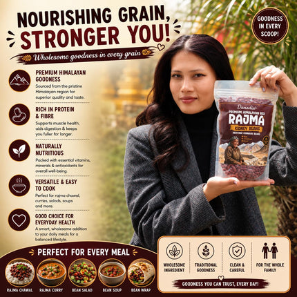 Himalayan Red Rajma Beans, Whole Dried, 2 lb Pack, US Pantry