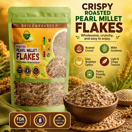 Organic Pearl Millet Bajra Flakes, Breakfast Cereal, 1 lb