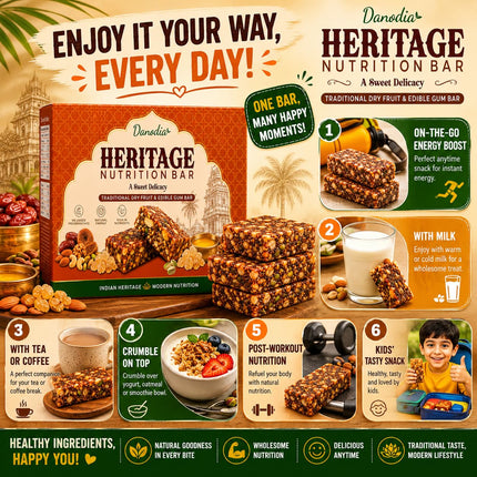 Heritage Nutritional Bar, Indian Sweet Snack, 250g, US Pantry