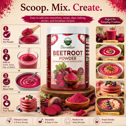 Beetroot Powder, Smoothies & Baking, 200g Pack, for Smoothies