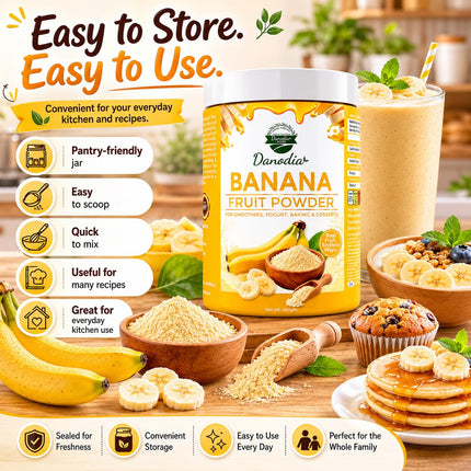 Banana Powder, Smoothies & Baking, 200g Pack, Smoothie Pantry