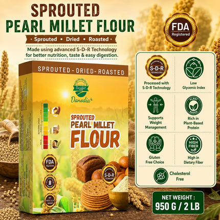 Organic Sprouted Bajra Pearl Millet Flour, 2 lb Pack