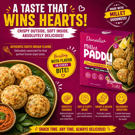Millet Paddu Mix, Ready to Cook, 250g x 2, Quick Indian Meal