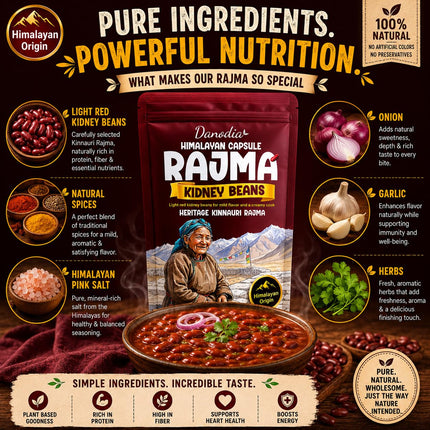 Capsule Rajma Kidney Beans, Whole Dried, 2 lb Pack, US Pantry