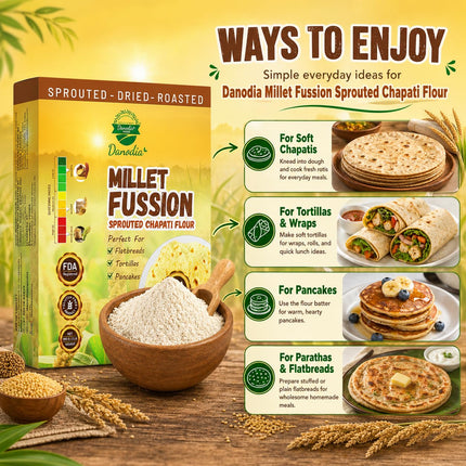 Organic Millet Fusion Sprouted Chapati & Bread Flour, 2 lb Pack