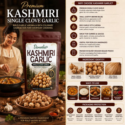 Kashmiri Garlic Bulbs, Whole Himalayan Garlic, 200g Pack