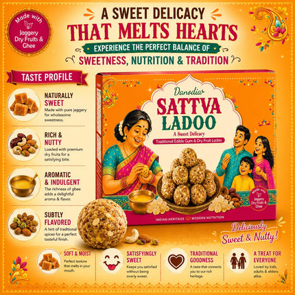 Sattva Ladoo, Indian Sweet Snack, 250g Pack, On-the-Go Snack