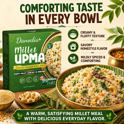 Instant Millet Upma Mix, Ready to Cook, 250g x 2, Pantry Pack