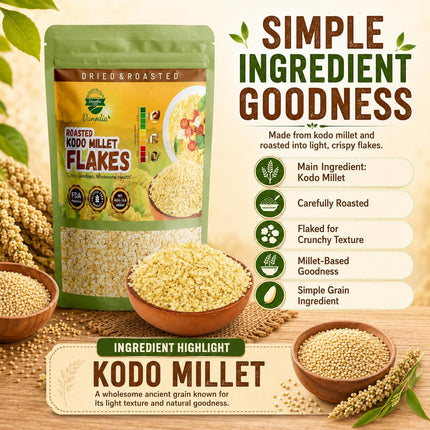 Organic Kodo Millet Flakes, Breakfast Cereal, 1 lb Pack