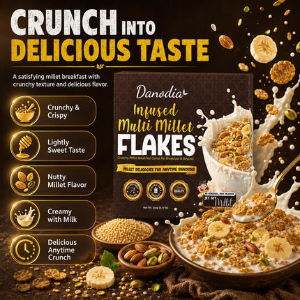 Organic Infused Multi Millet Breakfast Flakes Cereal, 350g