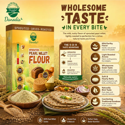 Organic Sprouted Bajra Pearl Millet Flour, 2 lb Pack
