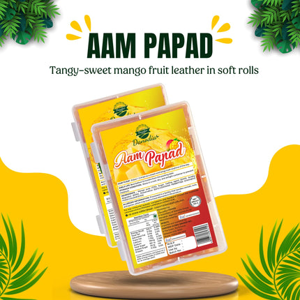 Mango Aam Papad Fruit Leather, Chewy Indian Candy Snack, 150g